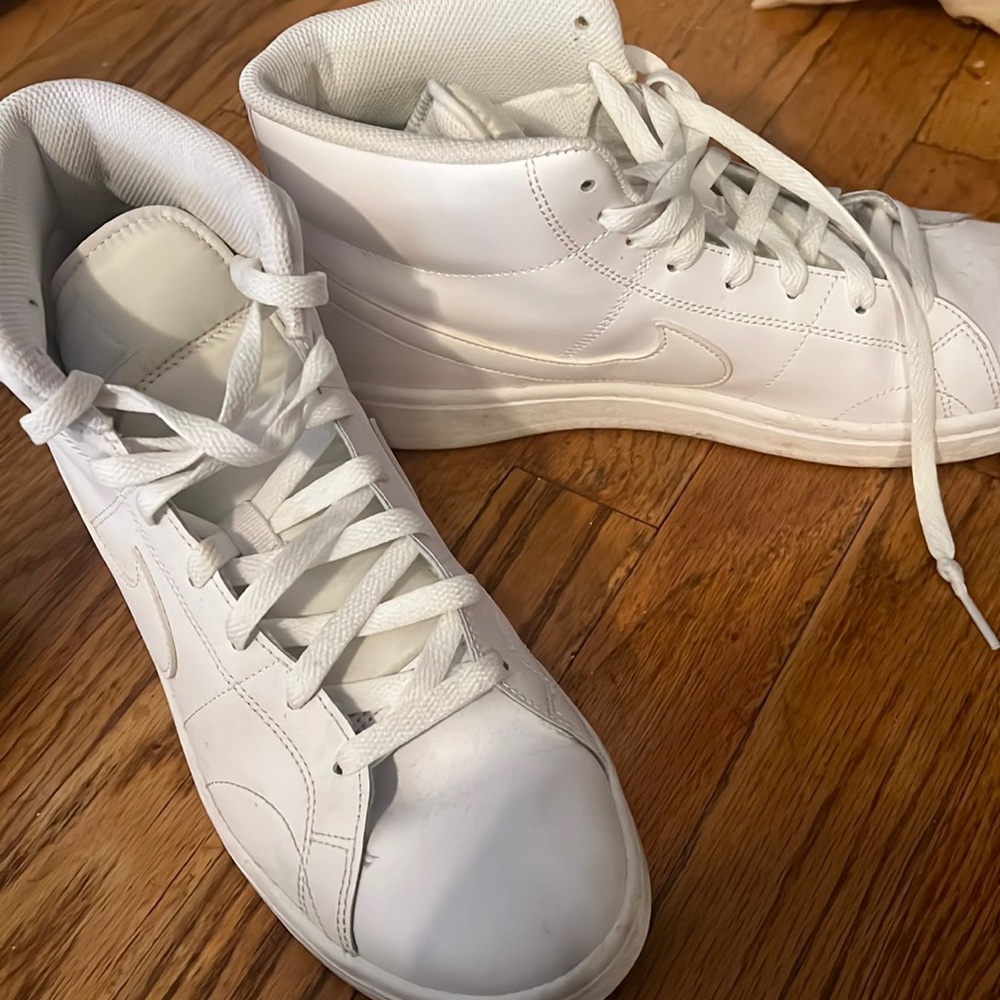 White Nike high tops